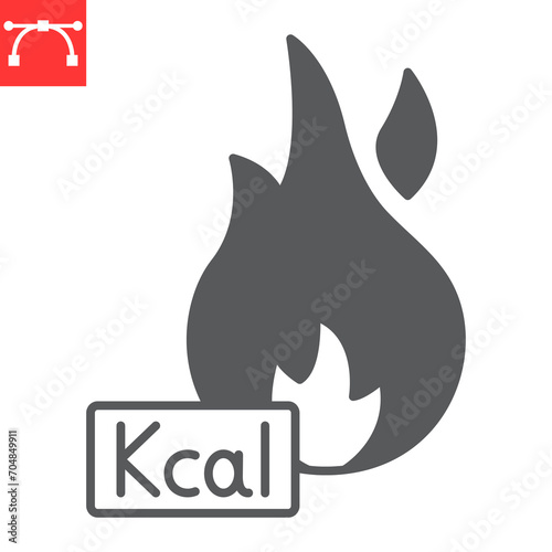 Burn Kcal glyph icon, fitness and sport, calories burn vector icon, vector graphics, editable stroke solid sign, eps 10.