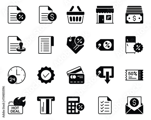 Glyph icons set for Black Friday.