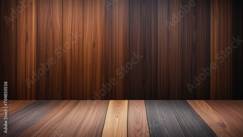 Empty wood table with dark vertical table background © Passion
