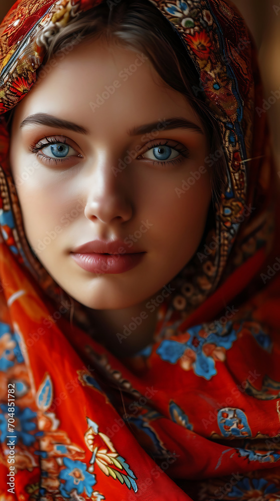 Portrait of a Beautiful Russian Slavic Woman