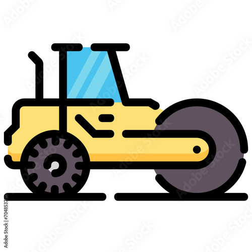 steamroller filled outline vector icon