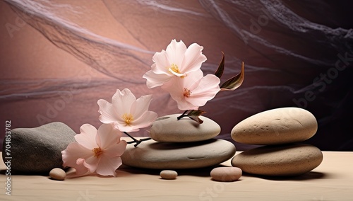 Still life panorama for harmony in spa  massage or yoga.