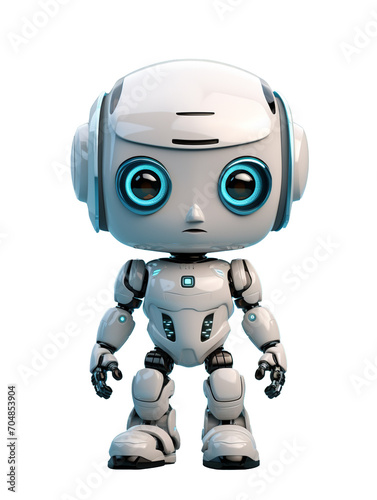 blue screen robot android generative ai © idealxone