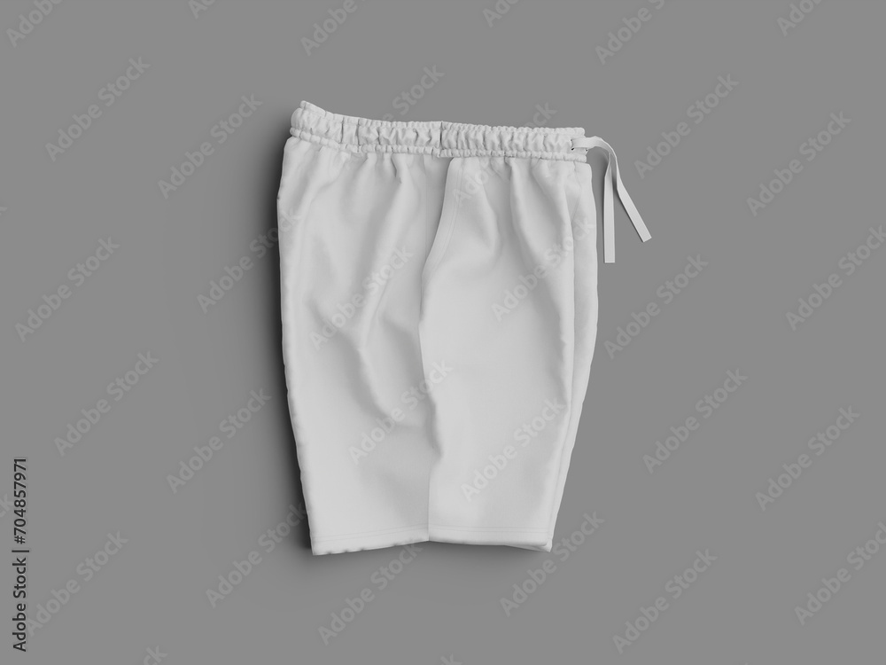 Side View White Blank Shorts Mockup 3D Realistic Side View White Blank Shorts Mockup 3D Realistic