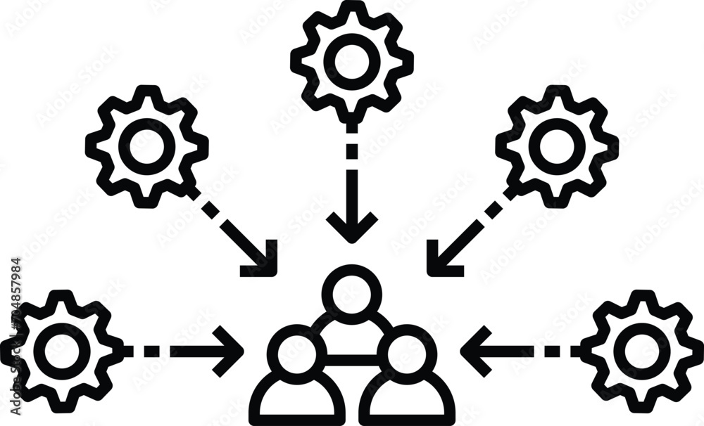 Obraz premium focus on customer icon total quality management vector TQM sign symbol illustration