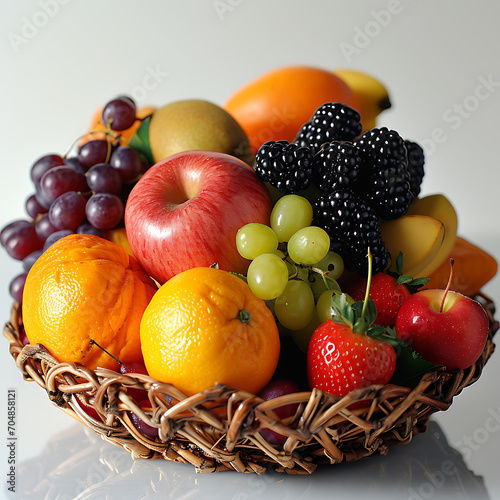 Various kinds of fruit in the basket 