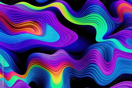 Abstract bright colorful swirl wave background. Modern psychedelic fluid gradient texture. Retro design template for poster, banner, brochure, flyer, cover