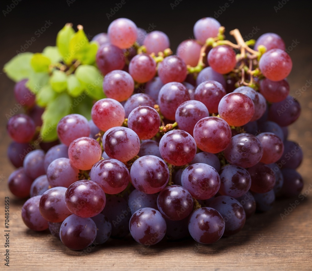 Grapes on a wooden table, close-up, selective focus Grapes on a wooden table, close-up, selective focus