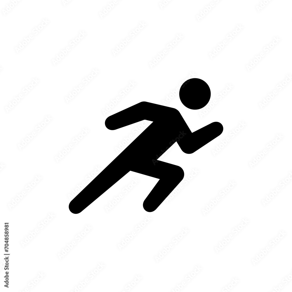 running sport silhouette vector illustration in trendy style