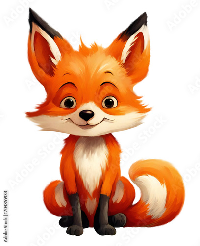 Cute cartoon fox cub. An illustration for children.