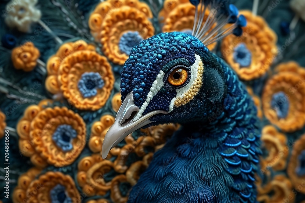 Obraz premium Exquisite mandalas merging intricate patterns with animal motifs like elephants, wolves, butterflies, and peacocks, creating captivating and detailed designs