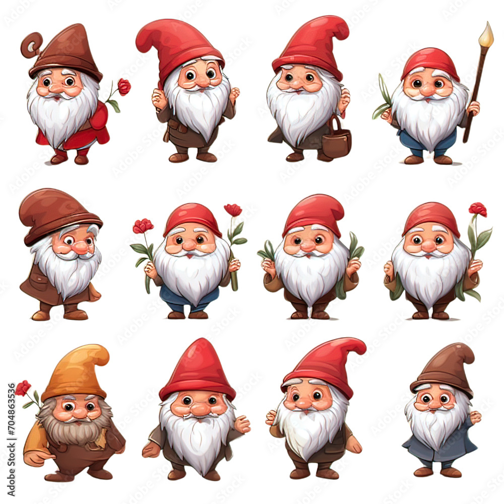 Sticker set of cute gnome Sticker set of cute gnome
