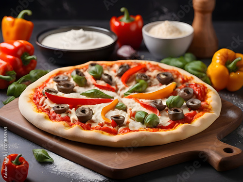 pizza with tomatoes and olives ,pizza with tomatoes and mushrooms , pizza with vegetables