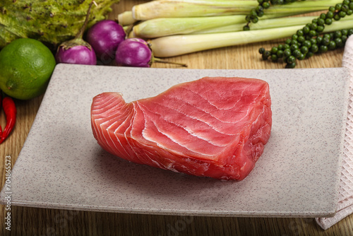 Raw fresh tuna steak for grill