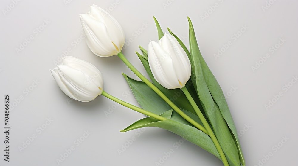 White tulips on isolated white background. Mother's day concept White tulips on isolated white background. Mother's day concept