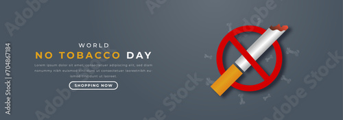 World no Tobacco Day Paper cut style Vector Design Illustration for Background, Poster, Banner, Advertising, Greeting Card