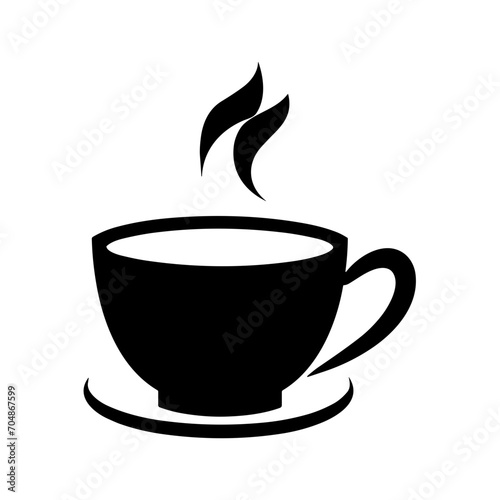  Sleek and Simple Coffee Cup Pictogram Logo  Enhanced with a Swirl of Smoke  A Perfect Blend of Style and Elegance for Coffee Brands. 