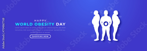 World Obesity Day Paper cut style Vector Design Illustration for Background, Poster, Banner, Advertising, Greeting Card