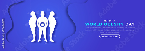 World Obesity Day Paper cut style Vector Design Illustration for Background, Poster, Banner, Advertising, Greeting Card