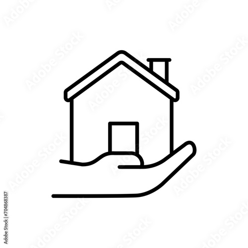 Smart house outline icons, minimalist vector illustration ,simple transparent graphic element .Isolated on white background
