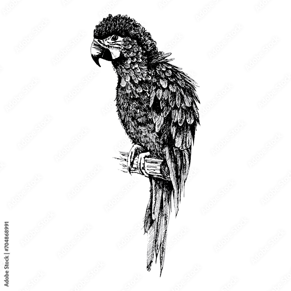 Fototapeta premium perroquet dessin croquis