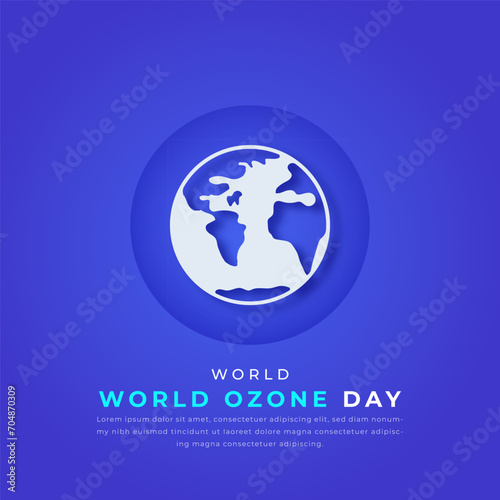World Ozone Day Paper cut style Vector Design Illustration for Background, Poster, Banner, Advertising, Greeting Card