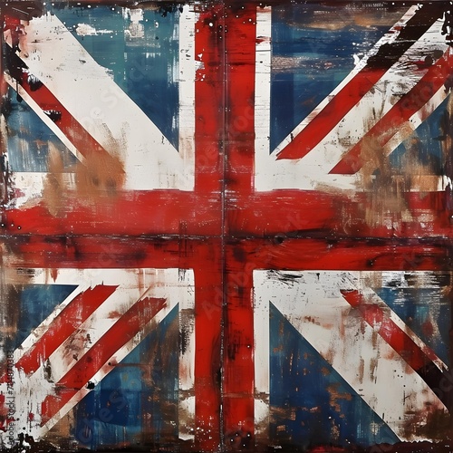 the united kingdom flag- vintage rustic style