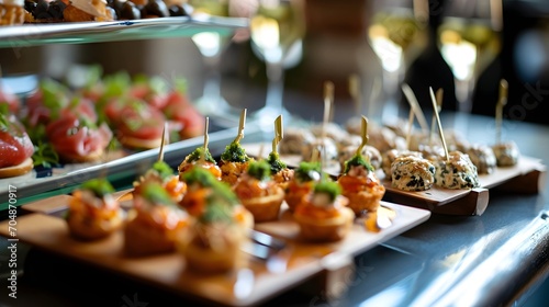 some finger food on a table. Party buffet
 photo