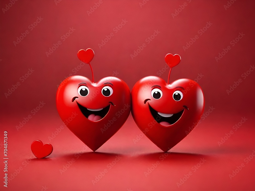 3D, hearts, on a red background, love 3D, hearts, on a red background, love