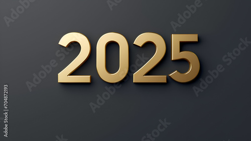2025 dark grey background, Happy New Year, Celebraiton, Festive, Banner, backdrop, Generative Ai,