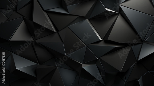 Abstract polygonal space low poly dark background with connecting dots and lines. photo