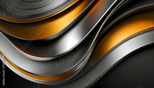 Abstract 3d steel wave wallpaper