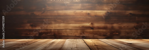 Background for advertising, banner. Wooden boards. AI generative. photo