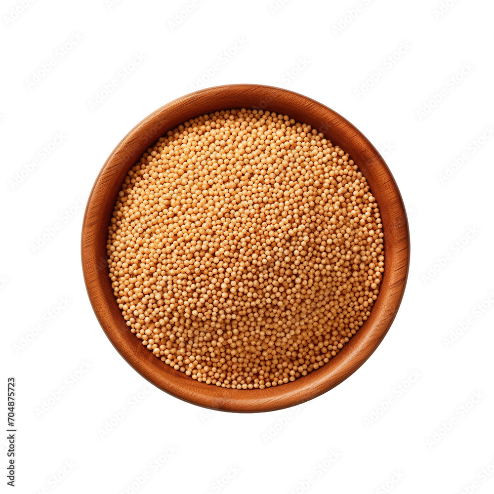 top view of quinoa in wooden bowl isolated on white background top view of quinoa in wooden bowl isolated on white background