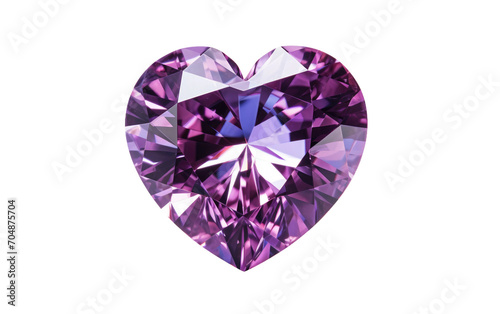 Genuine Representation of Heart-Shaped Green Diamond on Pure White Isolated on Transparent Background PNG.