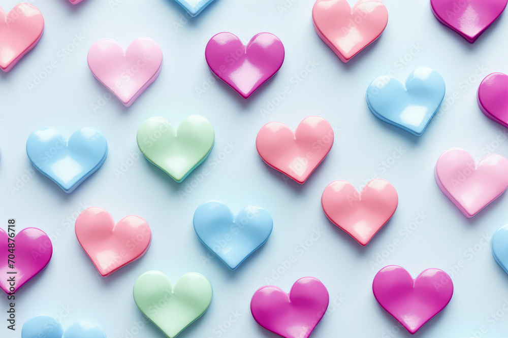 Little pastel hearts background for Valentine's day.