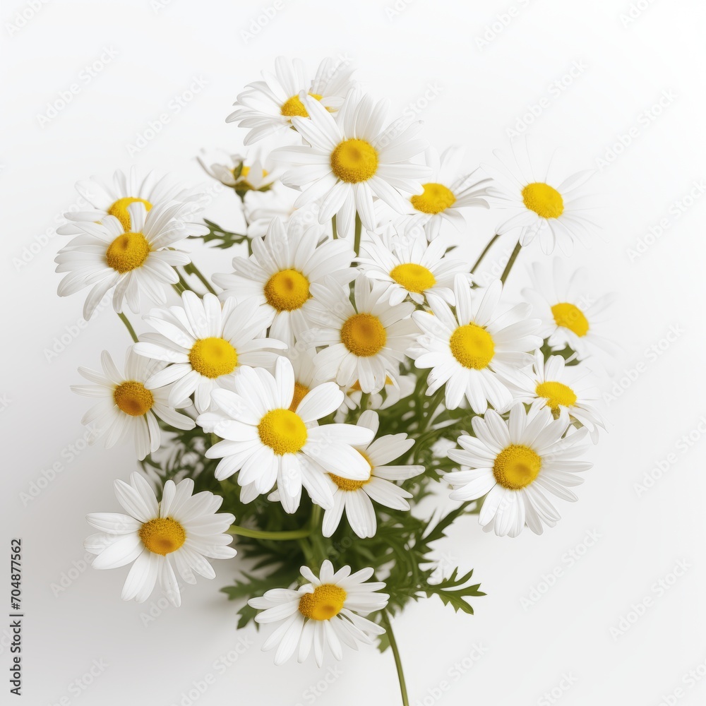 Fresh Chamomiles on white background Fresh Chamomiles on white background