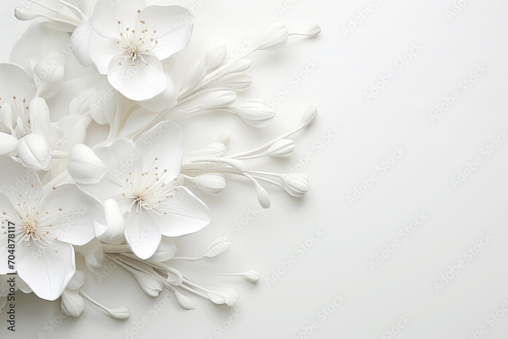 luxury harmony white flower on white background