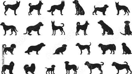 Fototapeta Naklejka Na Ścianę i Meble -  Set of Dog Silhouette Collections