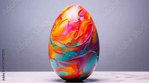 a colorful isolated egg, its vibrant shades symbolizing growth and new beginnings against a clean white canvas, embodying the cycle of life.