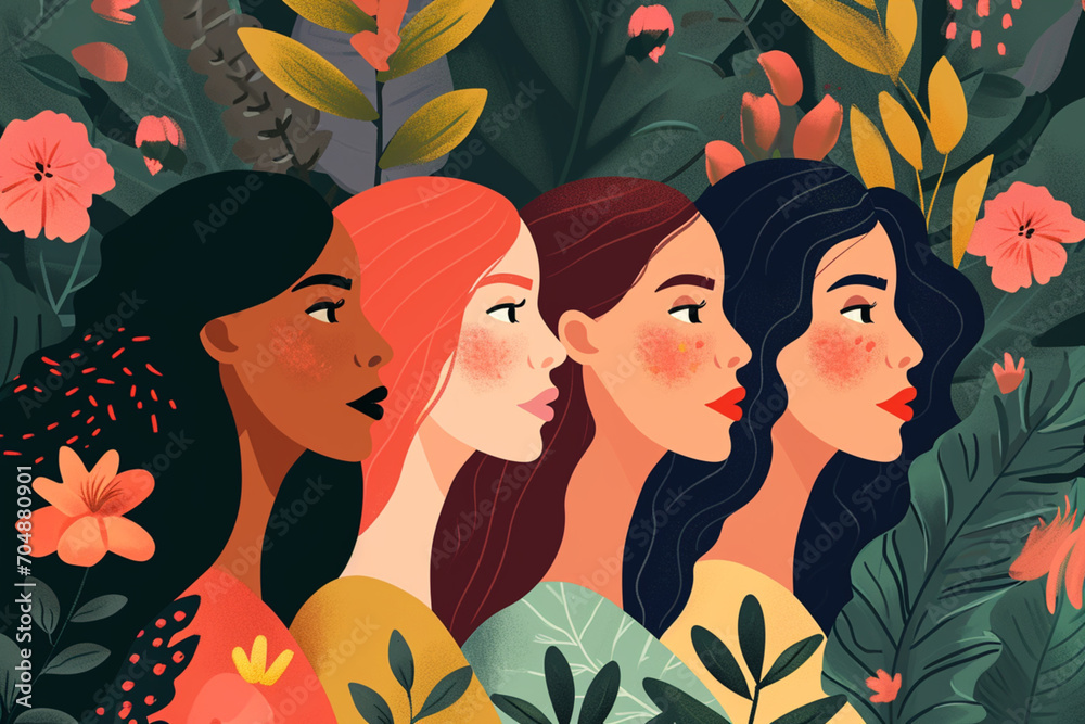 Women day - Women illustration - AI Generative Women day - Women illustration - AI Generative