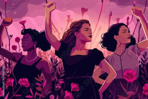 Women day - Strong Women illustration - AI Generative