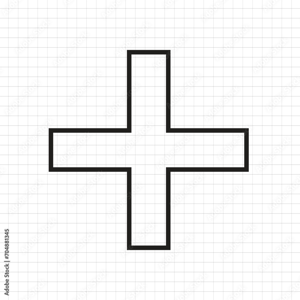 Fototapeta premium Geometrical mathematical Cross shape vector
