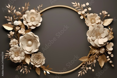 Elegant Golden Floral Frame
