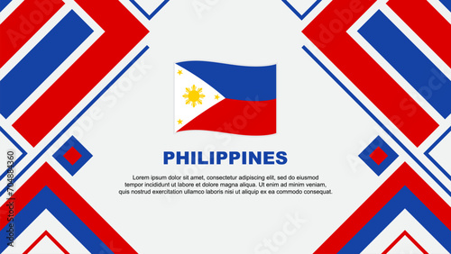Philippines Flag Abstract Background Design Template. Philippines Independence Day Banner Wallpaper Vector Illustration. Philippines Flag