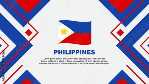 Philippines Flag Abstract Background Design Template. Philippines Independence Day Banner Wallpaper Vector Illustration. Philippines Illustration