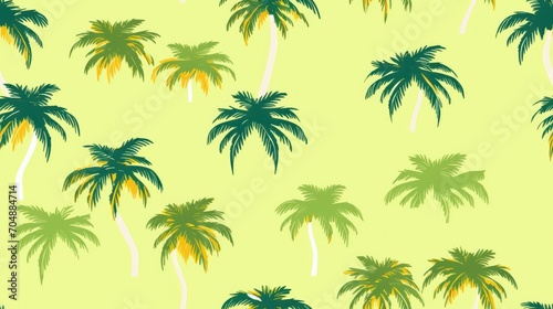 Palm trees, coconut trees and a vivid, multicolored sky game art, seamless for background