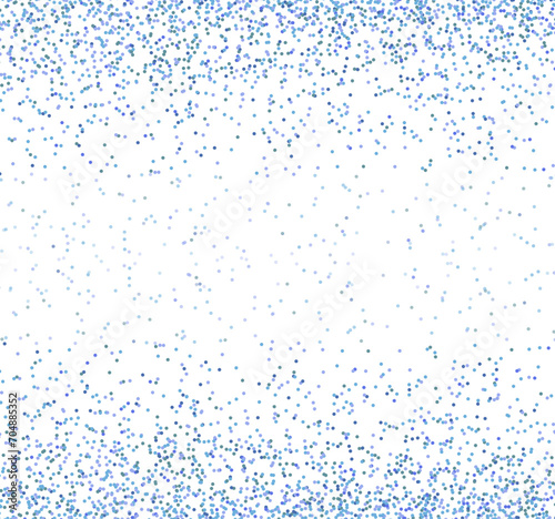 square frame of blue sparkles shining snow glitter