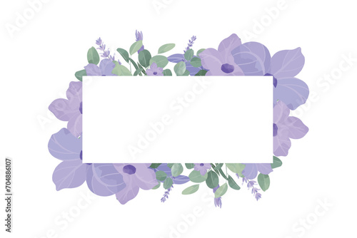 Purple Lavender Flower Frame Background