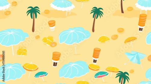 Slice or piece lemon on summer background